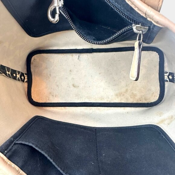 COACH Park Metro Dream C Black & Ivory Monogram C Purse Tote Shoulder Bag F26201 - Picture 15 of 16